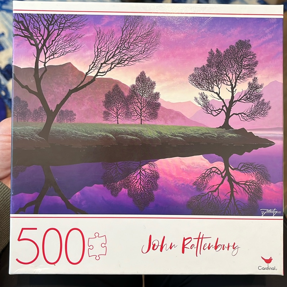 Puzzle. Never Opened. 500 pc. John Rattenbury Purple Dawn by Cardinal.